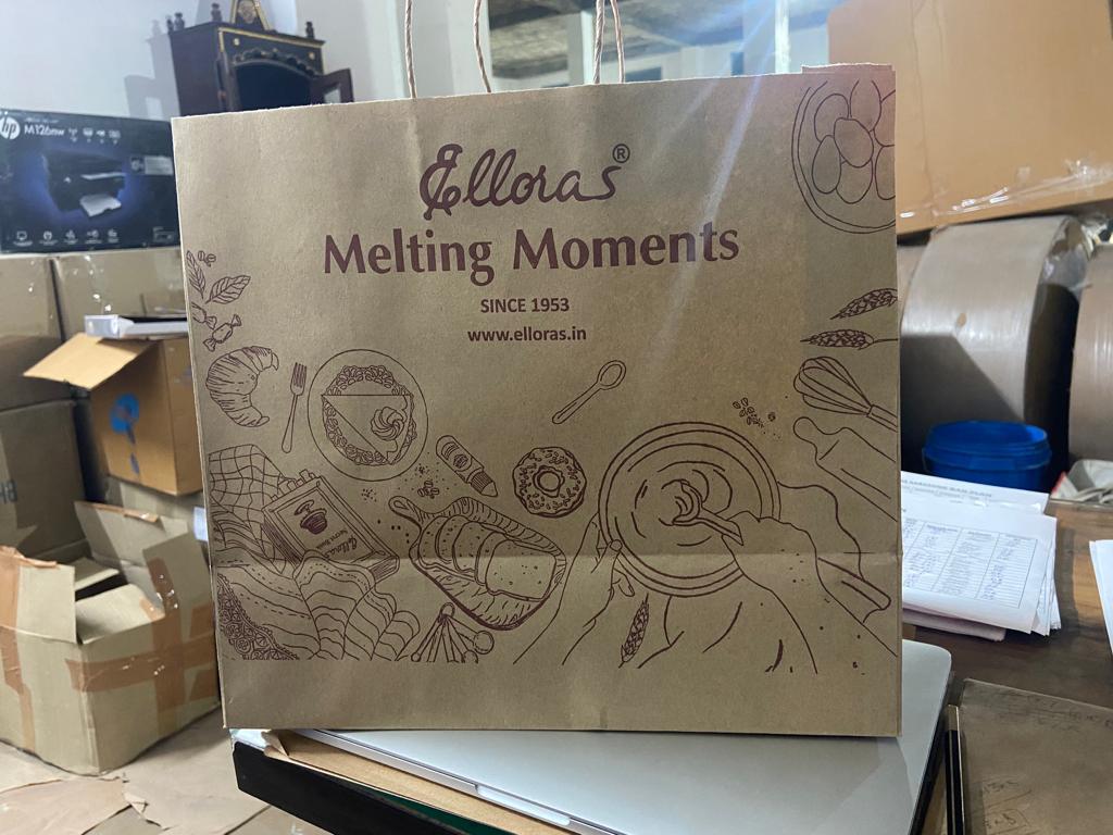 Elloras packaging — Brown kraft bag · since 1953