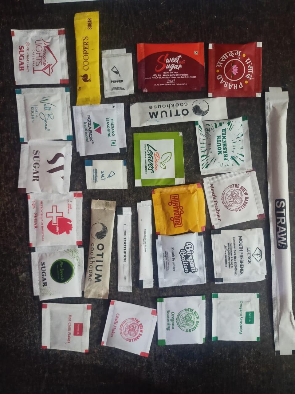 Small-format brands packaging — Spice, sugar, mouth-freshener sachets